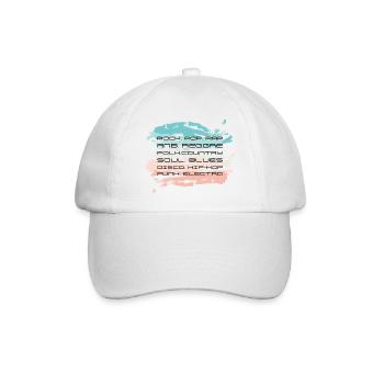 Musikstile. Design im abstrakten Stil. - Baseballkappe - Weiß/Weiß - Vorne
