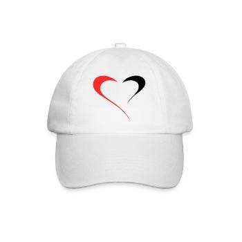 Dualität der Liebe - Zwei Seiten Rot/Schwarz - Baseballkappe - Weiß/Weiß - Vorne