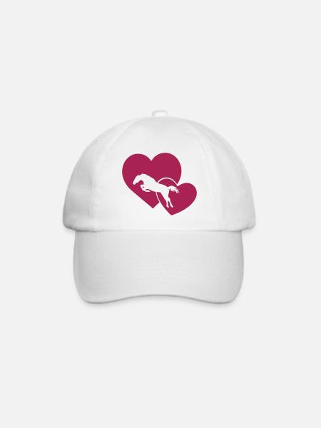 jumping Hearts - Baseballkappe - Weiß/Weiß