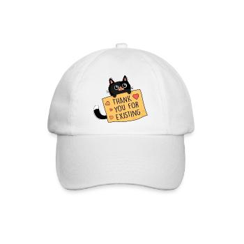 Katze und Dankbarkeit - Baseballkappe - Weiß/Weiß - Vorne
