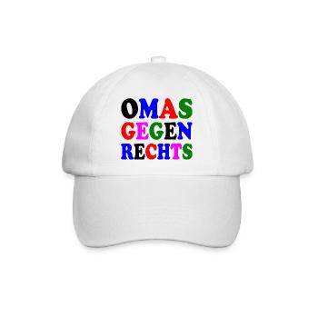 Omas gegen rechts - Baseballkappe - Weiß/Weiß - Vorne
