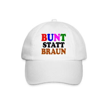 Bunt statt braun - Baseballkappe - Weiß/Weiß - Vorne