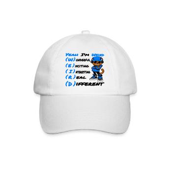 Seltsame Katze einzigartiges Design - Baseballkappe - Weiß/Weiß - Vorne