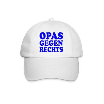 Opas gegen rechts - Baseballkappe - Weiß/Weiß - Vorne