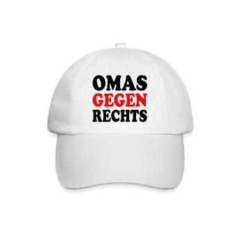 Omas gegen rechts - Baseballkappe - Weiß/Weiß - Vorne