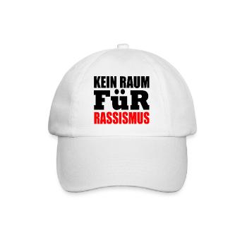 kein raum für rassismus - Baseballkappe - Weiß/Weiß - Vorne