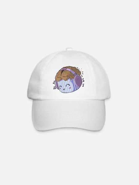 Musik Muffin - Baseballkappe - Weiß/Weiß
