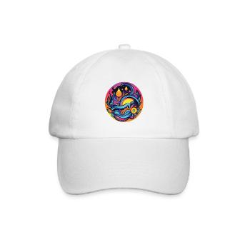 Bunte Träume: Tauche ein in Fantasiewelten - Baseballkappe - Weiß/Weiß - Vorne
