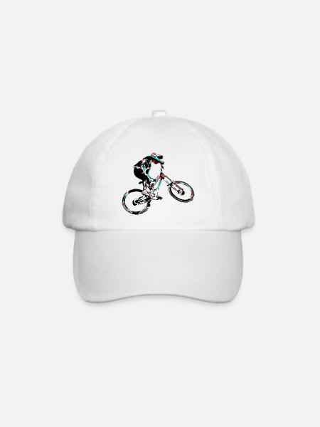 Downhill-Mountainbiken - Baseballkappe - Weiß/Weiß