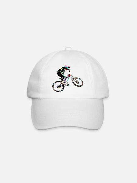 Downhill-Mountainbiken - Baseballkappe - Weiß/Weiß