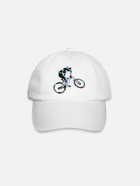 Downhill-Mountainbiken - Baseballkappe - Weiß/Weiß