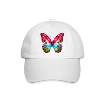 Schmetterling - Baseballkappe - Weiß/Weiß - Vorne