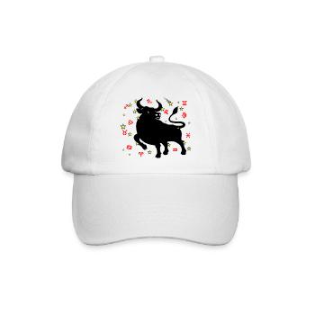 Sternzeichen Stern Logo Stier - Baseballkappe - Weiß/Weiß - Vorne