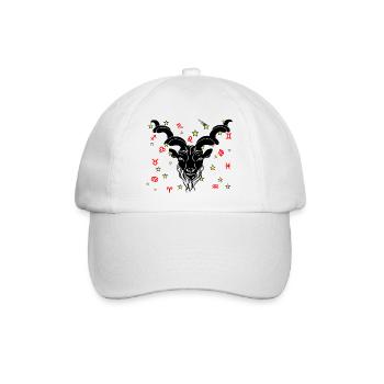 Sternzeichen Stern Logo Steinbock - Baseballkappe - Weiß/Weiß - Vorne