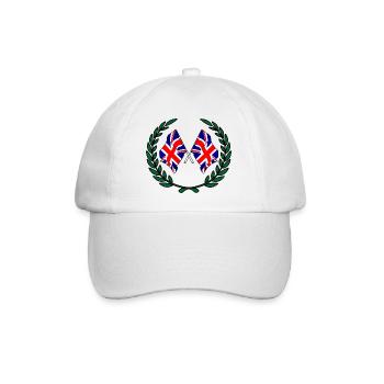 Flaggen Englands im Lorbeerkranz - Baseballkappe - Weiß/Weiß - Vorne