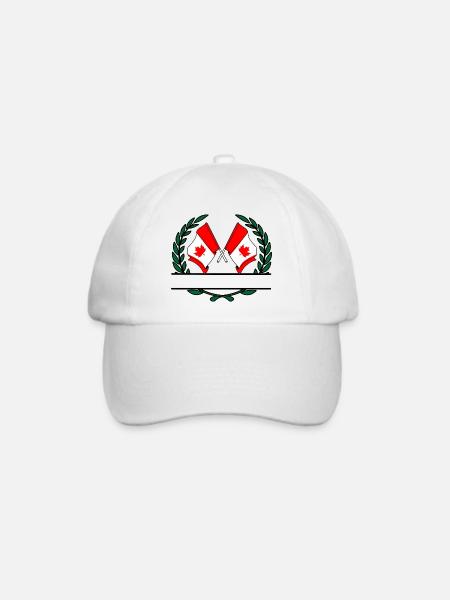 Flaggen Kanada Lorbeerkranz-Banner - Baseballkappe - Weiß/Weiß