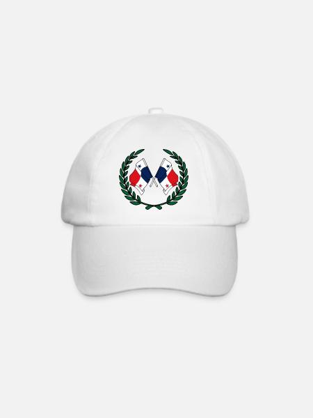 Flaggen Panama im Lorbeerkranz - Baseballkappe - Weiß/Weiß
