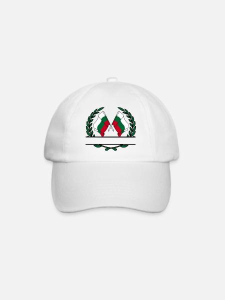 Flaggen Bulgarien Lorbeerkranz Banner - Baseballkappe - Weiß/Weiß
