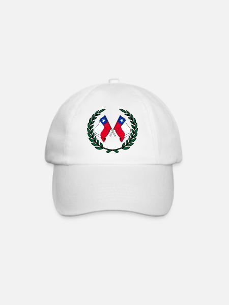 Fahnen Chile im Lorbeerkranz - Baseballkappe - Weiß/Weiß