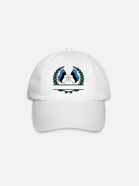 Fahnen Estland Lorbeerkranz Banner - Baseballkappe - Weiß/Weiß