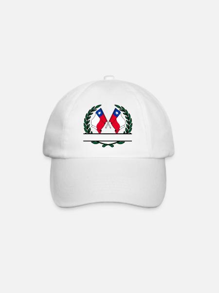 Fahnen Chile Lorbeerkranz Banner - Baseballkappe - Weiß/Weiß