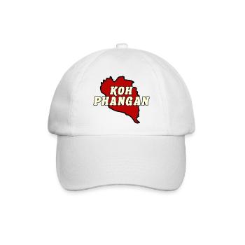 Koh Phangan Insel Karte rot - Baseballkappe - Weiß/Weiß - Vorne