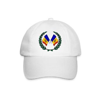 Fahnen Moldawien im Lorbeerkranz - Baseballkappe - Weiß/Weiß - Vorne