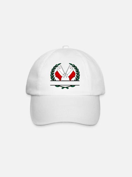 Flaggen Malta Lorbeerkranz Banner - Baseballkappe - Weiß/Weiß
