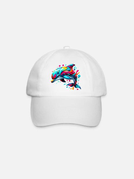 Delfin - Baseballkappe - Weiß/Weiß