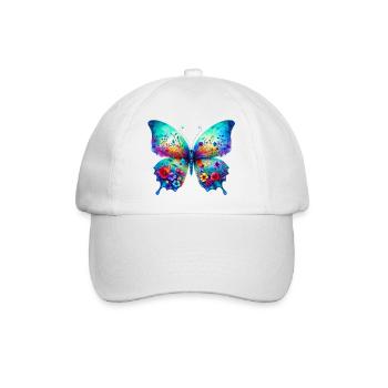 Schmetterling - Baseballkappe - Weiß/Weiß - Vorne