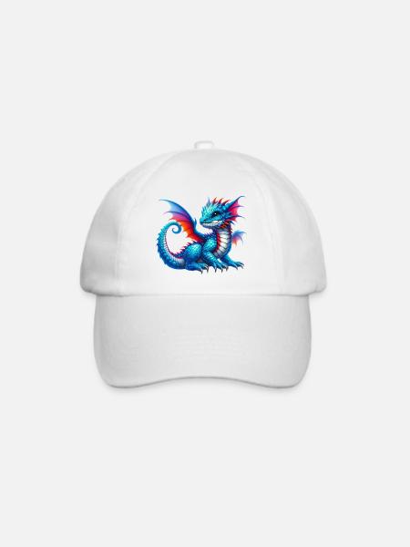 Drache - Baseballkappe - Weiß/Weiß