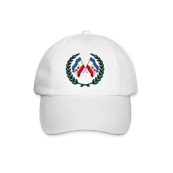 Fahnen Mecklenburg Vorpommern Lorbeerkranz - Baseballkappe - Weiß/Weiß - Vorne