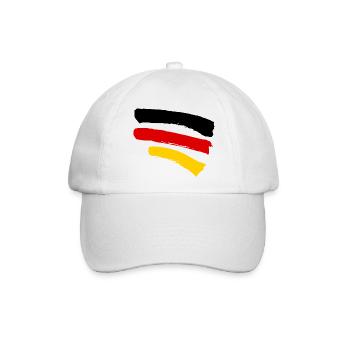 Deutschlandfahne - Style Streifen - Baseballkappe - Weiß/Weiß - Vorne