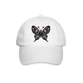Frosch, Psychedelisch, Pilze, Kunst, Surreal, Farb - Baseballkappe - Weiß/Weiß - Vorne