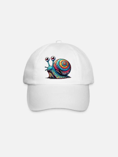 Schnecke - Baseballkappe - Weiß/Weiß