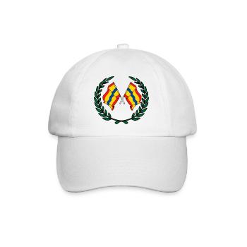 Flaggen der Provinz Overijssel mit Lorbeerkranz - Baseballkappe - Weiß/Weiß - Vorne