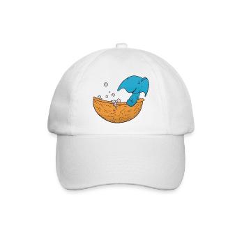 Elefant Baden - Baseballkappe - Weiß/Weiß - Vorne