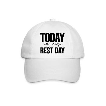 Today Is My Rest Day 3 - Baseballkappe - Weiß/Weiß - Vorne