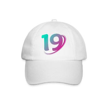 Nummer 19 mehrfarbig - Baseballkappe - Weiß/Weiß - Vorne