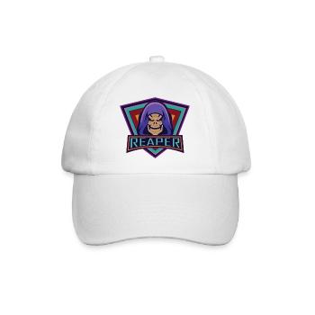 Reaper Totenkopf Retro Skelett Design Sreetwear - Baseballkappe - Weiß/Weiß - Vorne