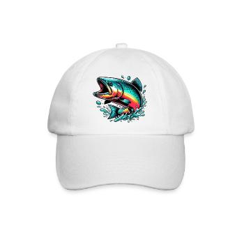 Lachs - Baseballkappe - Weiß/Weiß - Vorne