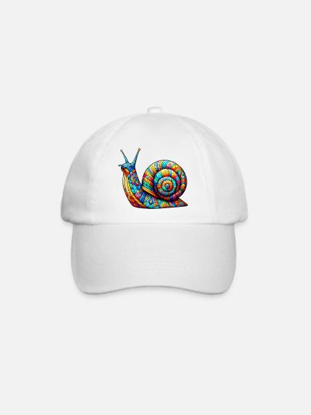 Schnecke - Baseballkappe - Weiß/Weiß