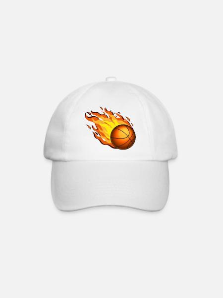 Brennender Basketball - Baseballkappe - Weiß/Weiß