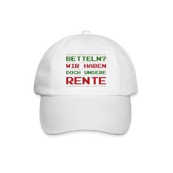 Betteln? Wir haben doch unsere Rente? lustig Xmas - Baseballkappe - Weiß/Weiß - Vorne