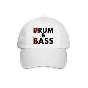 Drum and bass - rum and ass - Baseballkappe - Weiß/Weiß - Vorne