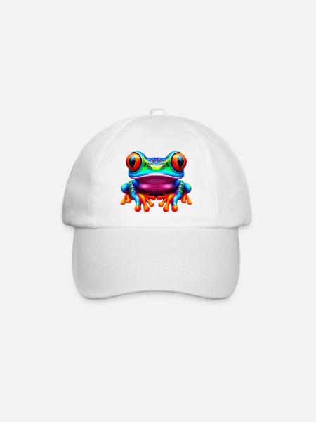 Frosch - Baseballkappe - Weiß/Weiß