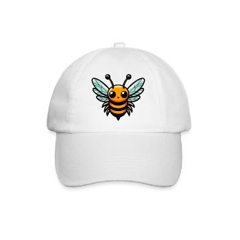 Biene - Baseballkappe - Weiß/Weiß - Vorne