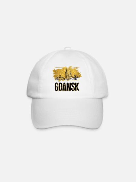 Danzig Gdansk Polen Stadt Skyline Heimat Gold - Baseballkappe - Weiß/Weiß