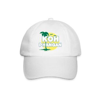 Vollmond Palme K8h Phangan - Baseballkappe - Weiß/Weiß - Vorne