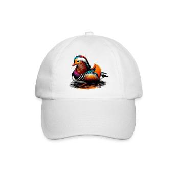 Mandarinente - Baseballkappe - Weiß/Weiß - Vorne